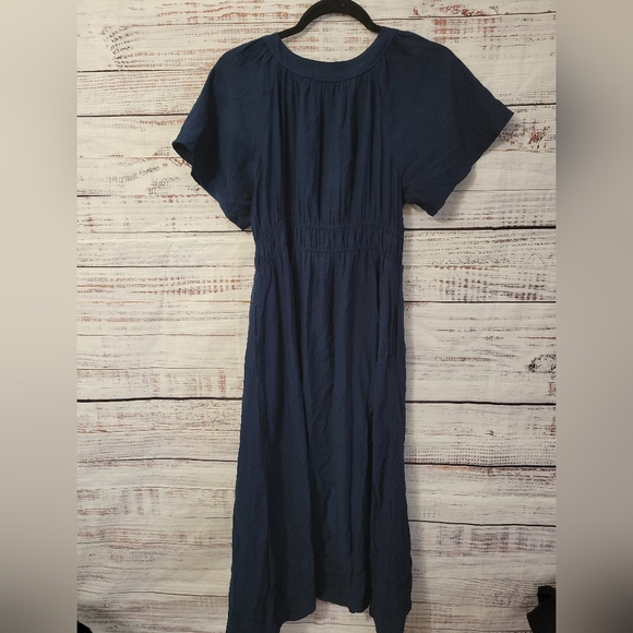 Madewell L Navy Blue Short Sleeve Maxi - Picture 7 of 8